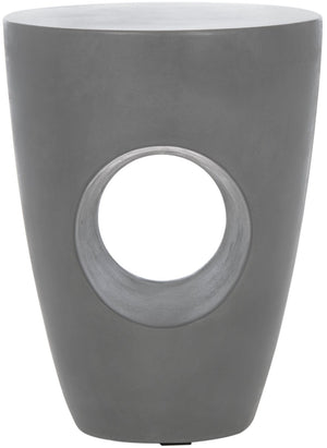 Safavieh AISHI Sculptural Concrete Accent Stool - Modern African-Inspired Design for Indoor & Outdoor Spaces Dark Grey VNN1007A