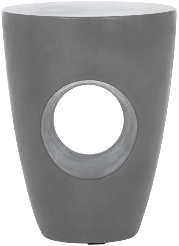 Safavieh AISHI Sculptural Concrete Accent Stool - Modern African-Inspired Design for Indoor & Outdoor Spaces Dark Grey VNN1007A