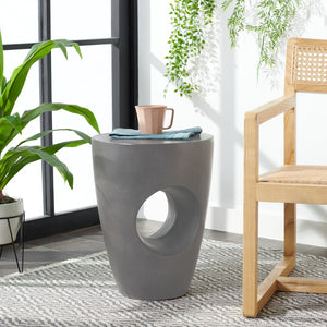 Safavieh AISHI Sculptural Concrete Accent Stool - Modern African-Inspired Design for Indoor & Outdoor Spaces Dark Grey VNN1007A