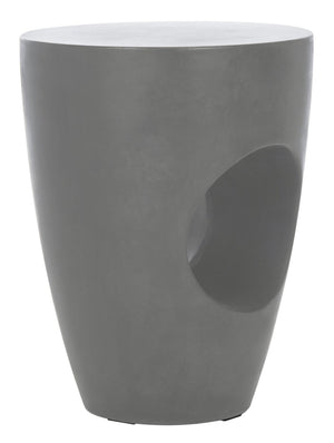 Safavieh AISHI Sculptural Concrete Accent Stool - Modern African-Inspired Design for Indoor & Outdoor Spaces Dark Grey VNN1007A