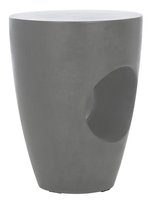 Safavieh AISHI Sculptural Concrete Accent Stool - Modern African-Inspired Design for Indoor & Outdoor Spaces Dark Grey VNN1007A