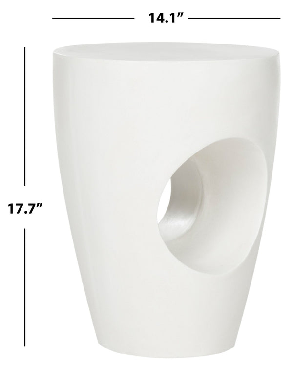 Safavieh AISHI Sculptural Concrete Accent Stool - Modern African-Inspired Design for Indoor & Outdoor Spaces Ivory VNN1007B