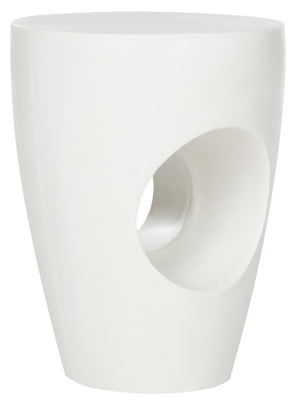 Safavieh AISHI Sculptural Concrete Accent Stool - Modern African-Inspired Design for Indoor & Outdoor Spaces Ivory VNN1007B