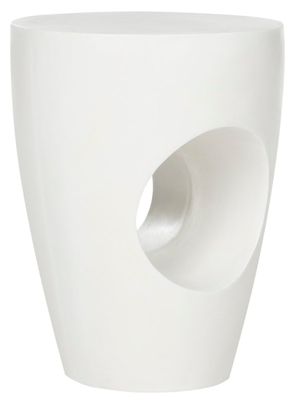 Safavieh AISHI Sculptural Concrete Accent Stool - Modern African-Inspired Design for Indoor & Outdoor Spaces Ivory VNN1007B