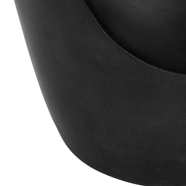 Safavieh AISHI Sculptural Concrete Accent Stool - Modern African-Inspired Design for Indoor & Outdoor Spaces Black VNN1007C