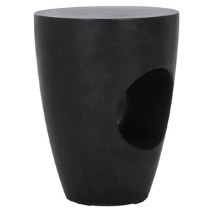 Safavieh AISHI Sculptural Concrete Accent Stool - Modern African-Inspired Design for Indoor & Outdoor Spaces Black VNN1007C