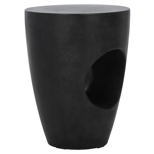 Safavieh AISHI Sculptural Concrete Accent Stool - Modern African-Inspired Design for Indoor & Outdoor Spaces Black VNN1007C