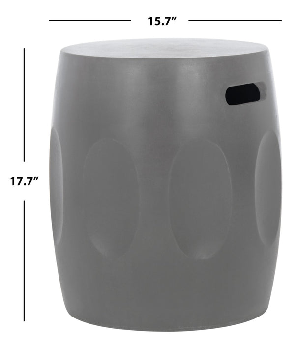 Safavieh ZURI Concrete Accent Stool - Modern Industrial Design for Versatile Indoor and Outdoor Use Dark Grey VNN1008A