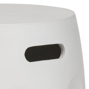 Safavieh ZURI Concrete Accent Stool - Modern Industrial Design for Versatile Indoor and Outdoor Use Ivory VNN1008B