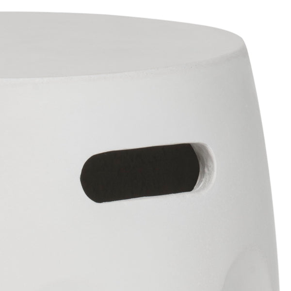 Safavieh ZURI Concrete Accent Stool - Modern Industrial Design for Versatile Indoor and Outdoor Use Ivory VNN1008B