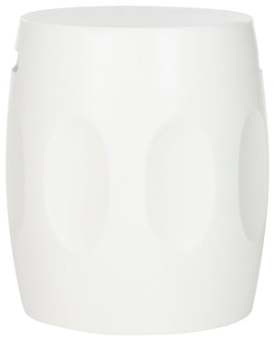 Safavieh ZURI Concrete Accent Stool - Modern Industrial Design for Versatile Indoor and Outdoor Use Ivory VNN1008B