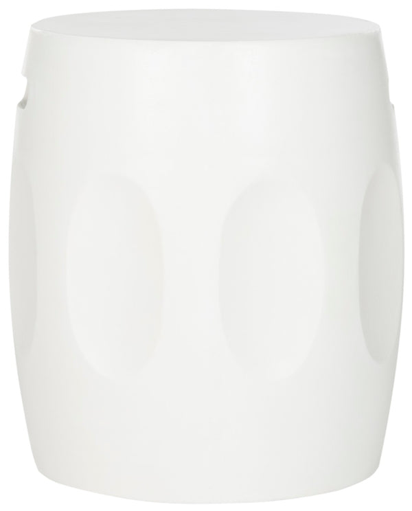 Safavieh ZURI Concrete Accent Stool - Modern Industrial Design for Versatile Indoor and Outdoor Use Ivory VNN1008B