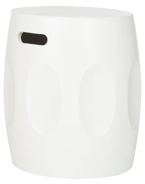 Safavieh ZURI Concrete Accent Stool - Modern Industrial Design for Versatile Indoor and Outdoor Use Ivory VNN1008B