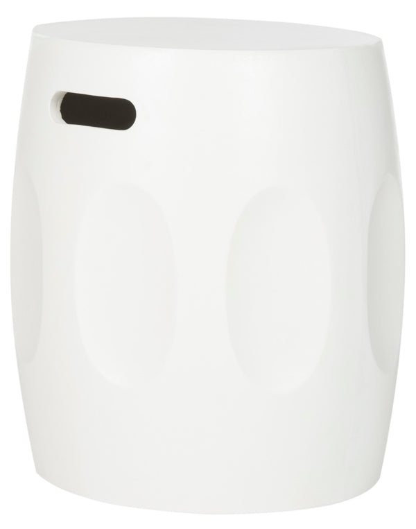 Safavieh ZURI Concrete Accent Stool - Modern Industrial Design for Versatile Indoor and Outdoor Use Ivory VNN1008B