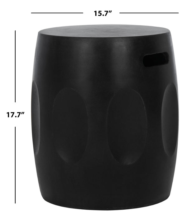 Safavieh ZURI Concrete Accent Stool - Modern Industrial Design for Versatile Indoor and Outdoor Use Black VNN1008C