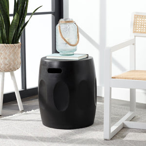 Safavieh ZURI Concrete Accent Stool - Modern Industrial Design for Versatile Indoor and Outdoor Use Black VNN1008C