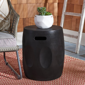 Safavieh ZURI Concrete Accent Stool - Modern Industrial Design for Versatile Indoor and Outdoor Use Black VNN1008C