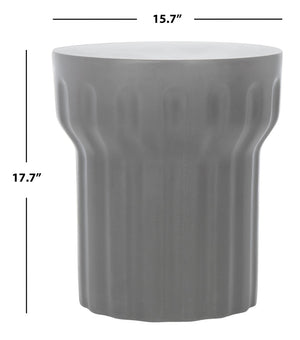Safavieh VESTA Concrete Accent Stool - Grecian-Inspired Luxury for Indoor and Outdoor Stylish Spaces Dark Grey VNN1009A