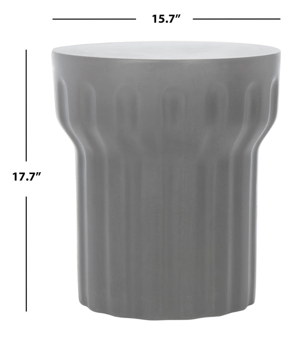 Safavieh VESTA Concrete Accent Stool - Grecian-Inspired Luxury for Indoor and Outdoor Stylish Spaces Dark Grey VNN1009A