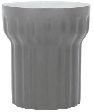 Safavieh VESTA Concrete Accent Stool - Grecian-Inspired Luxury for Indoor and Outdoor Stylish Spaces Dark Grey VNN1009A
