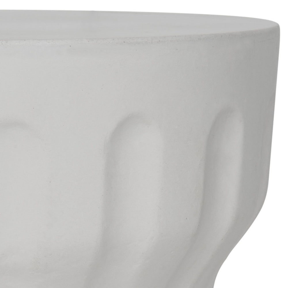 Safavieh VESTA Concrete Accent Stool - Grecian-Inspired Luxury for Indoor and Outdoor Stylish Spaces Ivory VNN1009B