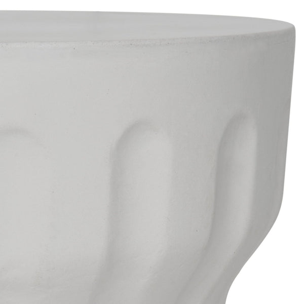 Safavieh VESTA Concrete Accent Stool - Grecian-Inspired Luxury for Indoor and Outdoor Stylish Spaces Ivory VNN1009B