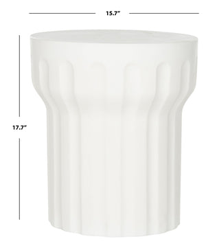 Safavieh VESTA Concrete Accent Stool - Grecian-Inspired Luxury for Indoor and Outdoor Stylish Spaces Ivory VNN1009B