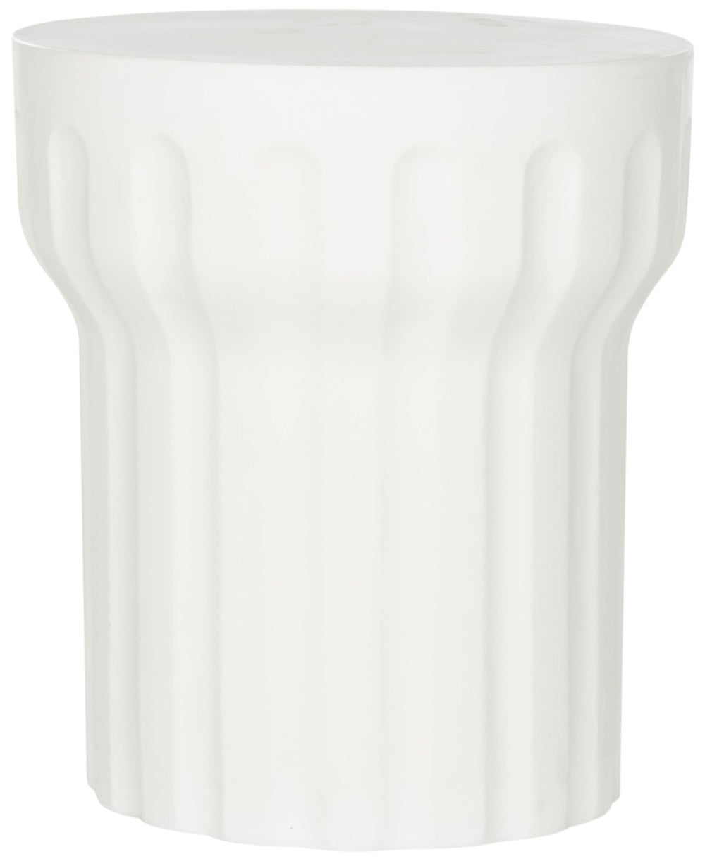 Safavieh VESTA Concrete Accent Stool - Grecian-Inspired Luxury for Indoor and Outdoor Stylish Spaces Ivory VNN1009B