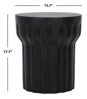 Safavieh VESTA Concrete Accent Stool - Grecian-Inspired Luxury for Indoor and Outdoor Stylish Spaces Black VNN1009C