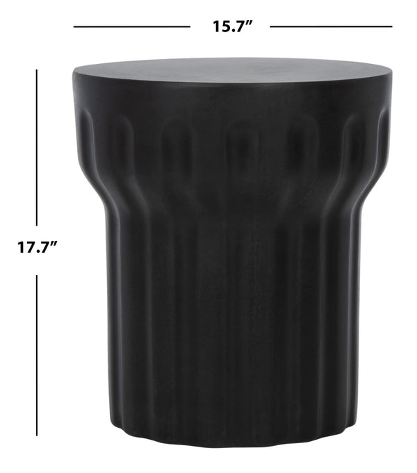 Safavieh VESTA Concrete Accent Stool - Grecian-Inspired Luxury for Indoor and Outdoor Stylish Spaces Black VNN1009C