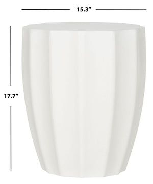 Safavieh JASLYN Concrete Accent Stool - Timeless Architectural Elegance for Indoor and Outdoor Spaces Ivory VNN1010B