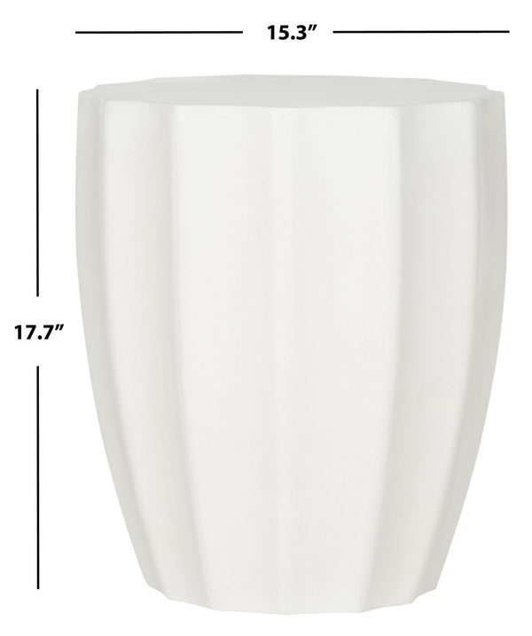 Safavieh JASLYN Concrete Accent Stool - Timeless Architectural Elegance for Indoor and Outdoor Spaces Ivory VNN1010B