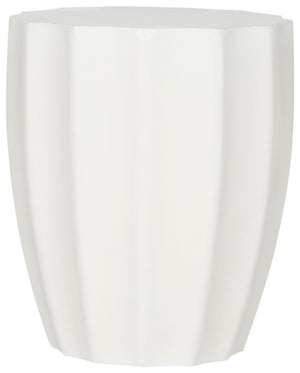 Safavieh JASLYN Concrete Accent Stool - Timeless Architectural Elegance for Indoor and Outdoor Spaces Ivory VNN1010B