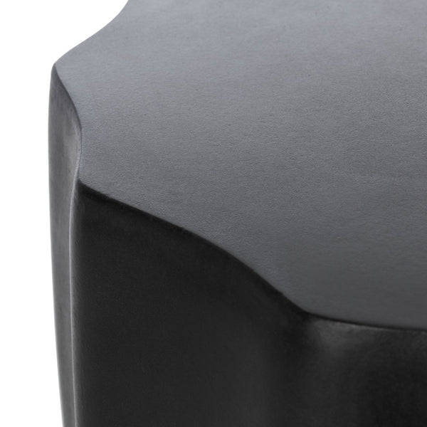Safavieh JASLYN Concrete Accent Stool - Timeless Architectural Elegance for Indoor and Outdoor Spaces Black VNN1010C