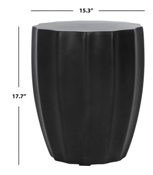 Safavieh JASLYN Concrete Accent Stool - Timeless Architectural Elegance for Indoor and Outdoor Spaces Black VNN1010C