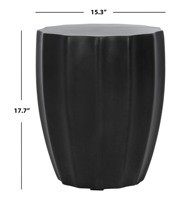 Safavieh JASLYN Concrete Accent Stool - Timeless Architectural Elegance for Indoor and Outdoor Spaces Black VNN1010C
