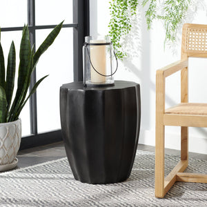 Safavieh JASLYN Concrete Accent Stool - Timeless Architectural Elegance for Indoor and Outdoor Spaces Black VNN1010C