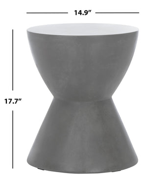 Safavieh ATHENA Sculptural Concrete Accent Stool - Versatile Seating & Decorative Piece for Modern Spaces Dark Grey VNN1011A