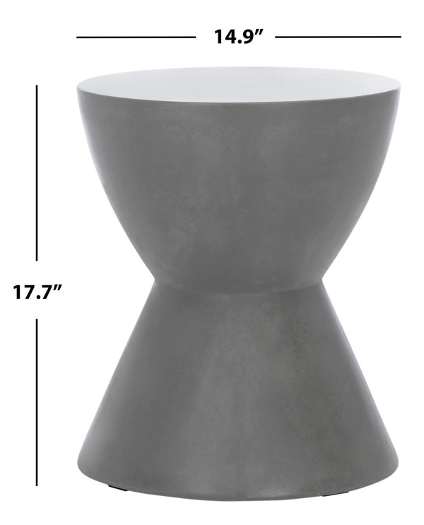 Safavieh ATHENA Sculptural Concrete Accent Stool - Versatile Seating & Decorative Piece for Modern Spaces Dark Grey VNN1011A