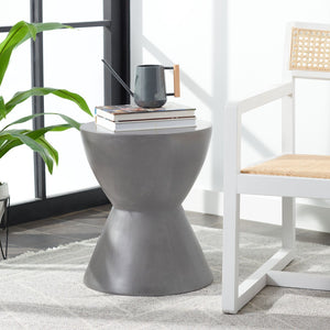 Safavieh ATHENA Sculptural Concrete Accent Stool - Versatile Seating & Decorative Piece for Modern Spaces Dark Grey VNN1011A