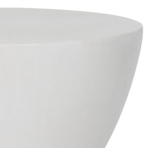 Safavieh ATHENA Sculptural Concrete Accent Stool - Versatile Seating & Decorative Piece for Modern Spaces Ivory VNN1011B