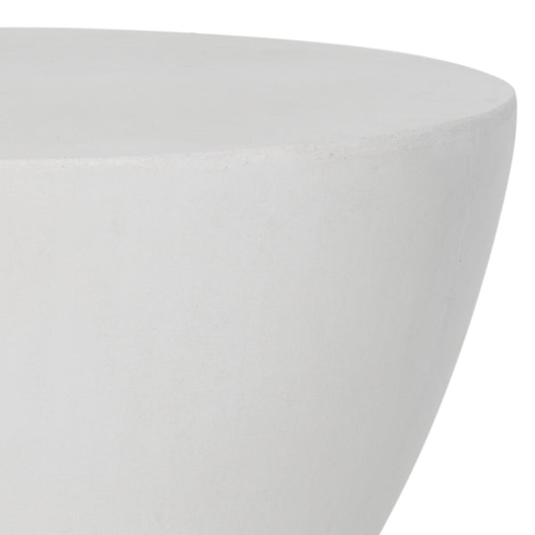 Safavieh ATHENA Sculptural Concrete Accent Stool - Versatile Seating & Decorative Piece for Modern Spaces Ivory VNN1011B