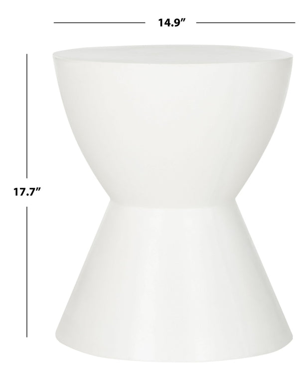 Safavieh ATHENA Sculptural Concrete Accent Stool - Versatile Seating & Decorative Piece for Modern Spaces Ivory VNN1011B