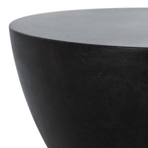 Safavieh ATHENA Sculptural Concrete Accent Stool - Versatile Seating & Decorative Piece for Modern Spaces Black VNN1011C