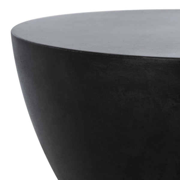 Safavieh ATHENA Sculptural Concrete Accent Stool - Versatile Seating & Decorative Piece for Modern Spaces Black VNN1011C