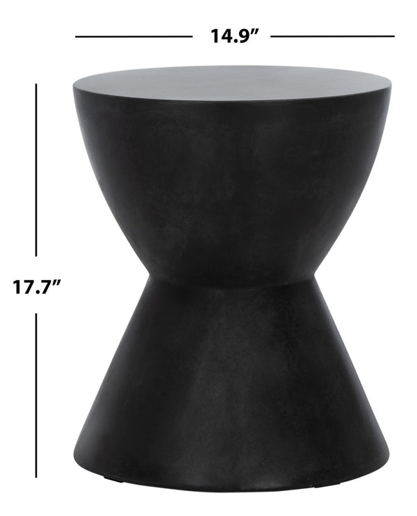 Safavieh ATHENA Sculptural Concrete Accent Stool - Versatile Seating & Decorative Piece for Modern Spaces Black VNN1011C
