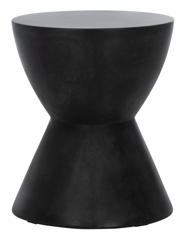 Safavieh ATHENA Sculptural Concrete Accent Stool - Versatile Seating & Decorative Piece for Modern Spaces Black VNN1011C