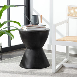 Safavieh ATHENA Sculptural Concrete Accent Stool - Versatile Seating & Decorative Piece for Modern Spaces Black VNN1011C