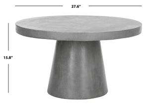 Safavieh DELFIA Modern Concrete Round Coffee Table – 27.56-Inch Dark Grey for Indoor/Outdoor Elegance VNN1014A
