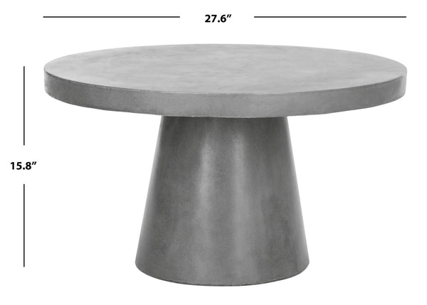 Safavieh DELFIA Modern Concrete Round Coffee Table – 27.56-Inch Dark Grey for Indoor/Outdoor Elegance VNN1014A